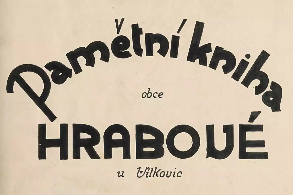 Pamětní kniha Hrabové – pokračování č. 1