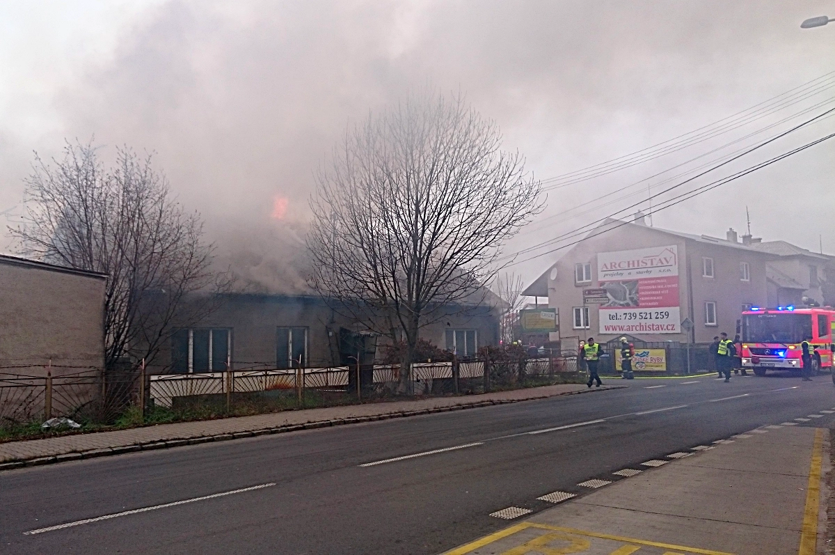 Požár domu v Hrabové